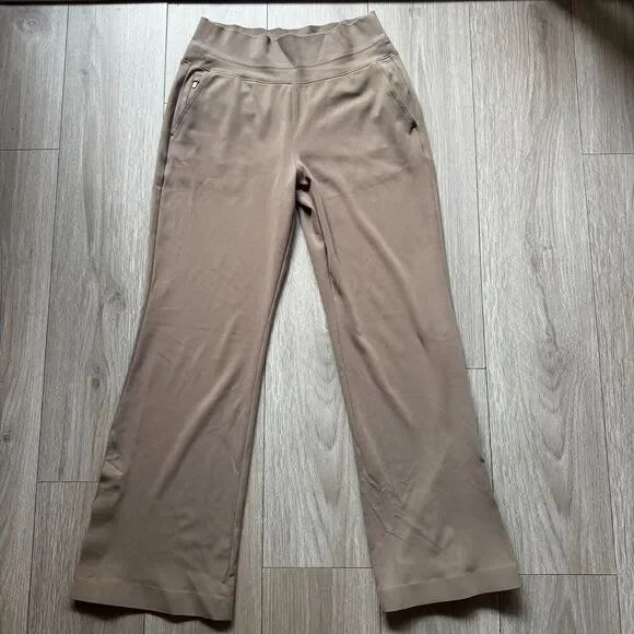 Athleta Pants Womens M Beige Venice Flare Leg Slit Hem High Rise Office Commute - Picture 2 of 14